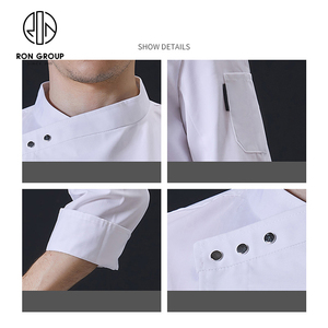 Veste <span class=keywords><strong>de</strong></span> <span class=keywords><strong>chef</strong></span> à manches longues respirante avec impression <span class=keywords><strong>de</strong></span> logo personnalisé, pour restaurant, cuisine, boulangerie, barista, vêtements <span class=keywords><strong>de</strong></span> cuisine, uniforme - Product Image 6