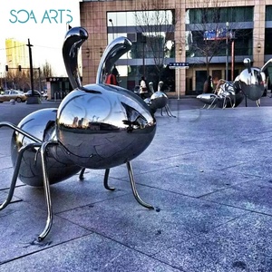 Custom metallo moderno artigianato grande scultura Hotel giardino ottone bronzo acciaio inossidabile formica all'aperto scultura commerciale animale - Product Image 5