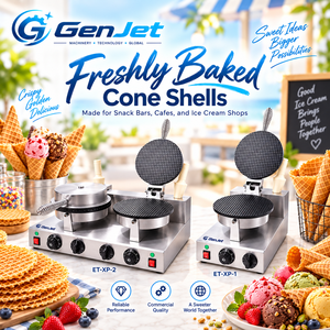 GenJet Premium Pick ET XP 2 Machine à gaufrettes électriques à double plaque 2 kW pour cafés et stands de restauration mobiles - Product Image 1