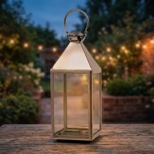 Lanternes à bougies géométriques en verre transparent et acier inoxydable, faites à la main, pour sol et table, décoration d'intérieur portable, DLS-024 - Product Image 4