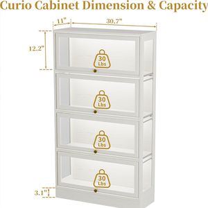Vitrine moderne avec portes en verre acrylique, vitrine à 4 niveaux avec éclairage LED pour salle <span class=keywords><strong>de</strong></span> jeux, cave à vin et utilisation hôtelière - Product Image 2