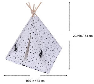 Solid Pattern Wooden Poles Pet <strong>Teepee</strong> with Cushion Convenient Carry Bag for Indoor Use <strong>Dog</strong> or Cat House Bed - Product Image 2