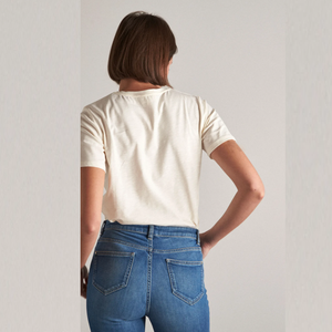 เสื้อยืดคอกลมสีพื้นแบบลำลองทรงสลิมฟิตสำหรับผู้หญิงผ้าฝ้ายโพลีเอสเตอร์ถักผ้าพลัสไซส์ซักได้ออกแบบโลโก้ได้ตามต้องการ - Product Image 5