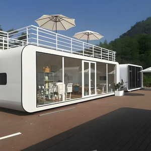 Mini-villa capsule <span class=keywords><strong>en</strong></span> acier résistant aux intempéries, maison modulaire préassemblée pour l'hôtellerie et le stockage de matériel informatique - Product Image 4
