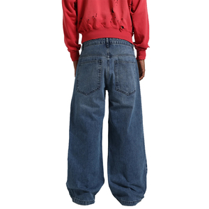 Jeans Personalizados para Hombre, 100% Algodón, Corte Bajo, Estilo Oversize, Lavado Azul, Cierre Tipo Bombero, Jeans Holgados Colossus - Product Image 3