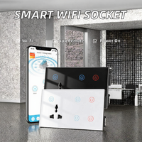 Nouvelle prise murale intelligente Tuya Wi-Fi 13A 2025 avec barre tactile universelle, design en plastique, contrôle via application pour la maison connectée