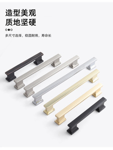 Minimalist Zinc Alloy Cabinet Wardrobe Drawer <b>Door</b> Handle Furniture Hardware for Kitchen Bedroom Hotel with Easy Installation - Product Image 3
