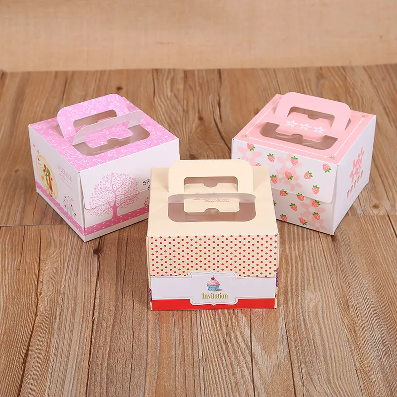 Роскошная белая бумажная доска, упаковка в пустыню, маленькая бумажная упаковочная коробка для торта