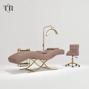 Turri - Cadeira de salão de beleza luxuosa curvada para cílios, mesa de extensão para salão de beleza, cadeira de massagem para cílios, sofá de massagem
