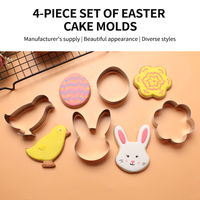Moule à pâtisserie Oeuf de Pâques Poussin Lapin Fleurs Forme Pain Toast Gâteau Cookie Cutters Moule
