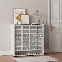 Meuble à chaussures minimaliste moderne pour entrée, étagère de rangement intérieure en acier à plusieurs niveaux, armoire à chaussures spacieuse, gain de place