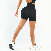 Shorts de yoga taille haute pour femmes, grande taille, en spandex/nylon, avec logo personnalisé, sans couture, élastiques à la taille, respirants et à séchage rapide, avec contour 3D