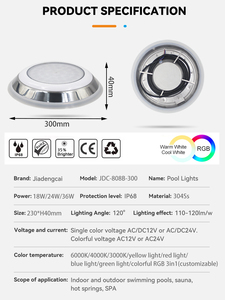 New Bìa Anti-Glare treo tường RGB hồ bơi ánh sáng điện lớn ánh sáng dưới nước RF không dây bơi AO ánh sáng - Product Image 3