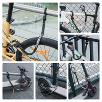 ROCKBROS Chaîne antivol à clé en acier durable 59,5 cm pour trottinette électrique, vélo d'équilibre, VTT et vélo de route