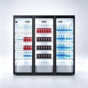 Congélateur vertical commercial à 3 portes vitrées de 1500 L, certifié CE, directement de l'usine, avec vitrine réfrigérée - Product Image 5