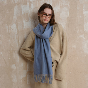 Solid Color Wool Scarf Thick Warm Tassel Unisex Autumn Winter Pashmina <b>Shawls</b> <b>Wraps</b> Accessories - Product Image 3