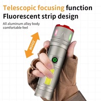 Lampe torche multifonctionnelle pour l'extérieur avec lumière laser blanche, lampe latérale COB et design portable pour le camping et la randonnée