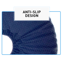 Coussin de siège rond pour chaise de bureau Traitement des hémorroïdes et soulagement de la douleur du coccyx Coussin de siège frais en gel bleu respirant pour beignet oblong