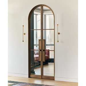 <span class=keywords><strong>Porte</strong></span> a Battente in Ottone Stile Slimline con Arco, <span class=keywords><strong>Porte</strong></span> Interne in Acciaio con Vetro e Griglie per Case - Product Image 1