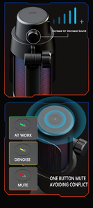 Microphones de jeu M8 avec éclairage RVB, micro à condensateur pas cher avec fonction de silence rapide, filtre anti-<span class=keywords><strong>pop</strong></span>, support antichoc pour diffusion mobile, enregistrement, <span class=keywords><strong>chat</strong></span> - Product Image 5
