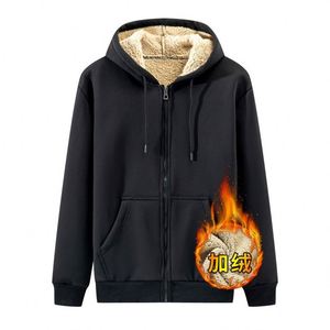 Sweat à capuche épais pour homme en molleton bouclette, sans cordons, avec imprimé - Product Image 2