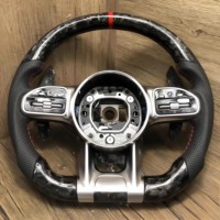 Volant en fibre de carbone et cuir pour Mercedes-Benz AMG Classe C W204 C63 W212 W218 W205 W207 W172 SLK