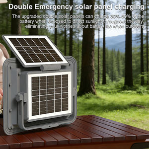 Lampe de travail LED solaire rechargeable 150W 15000LM 16000mAh Double panneaux Luminosité variable IP65 Étanche Lampe de sol portable - Product Image 2