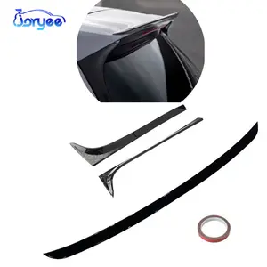 Rear Spoilers Set For VW Golf 8 2019 2020 2021 2022 Carbon Fiber Car Side Wing Boot Tuning Accessories ABS Plastic Trim Stickers
