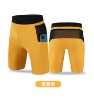 Shorts de compression athlétiques pour hommes, mi-longueur, avec logo personnalisé, extensibles dans les 4 sens, légers, pour la salle de sport, la remise en forme, tricotés, unis, avec cordon de serrage