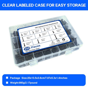 Self Tapping Screws Assortment Kit 450pcs 410 Stainless Steel Imperial Size For Metal Applications - Product Image 3