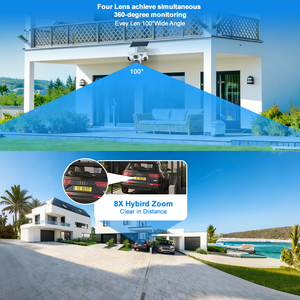 Cámara Solar <span class=keywords><strong>Exterior</strong></span> de 5 Lentes y 3 PTZ, Vista Amplia de 4 Imágenes, Puertos Solares Dobles, Ángulo Ajustable, Carcasa Premium Resistente para Uso Global - Product Image 3