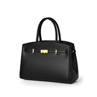 Tas Tote Besar Litchi Grain untuk Wanita, Tas Selempang Kulit PU dengan Penutup Magnetik