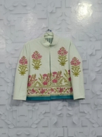 Veste longue matelassée en toile imprimée floral Suzani pour femme, style bohème, gypsy, festival, spéciale printemps-hiver, en coton respirant