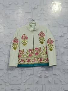 Chaqueta Larga Acolchada de Lona con Estampado Suzani para Mujer, Estilo Bohemio, Gitano, Crewel, para Primavera, Festivales, Algodón Transpirable - Product Image 5