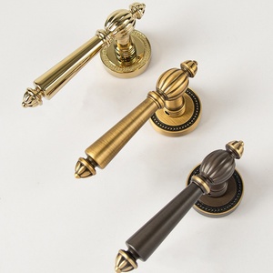 Manijas Clásicas Vintage de Latón para Puertas, Varios Acabados para Interiores y Puertas de <span class=keywords><strong>Madera</strong></span> Sólida, Decoración de Lujo para el Hogar - Product Image 2