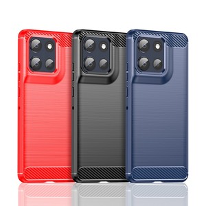 Pour <span class=keywords><strong>Moto</strong></span> G86 Power G56 G06 G100 <span class=keywords><strong>Pro</strong></span> Edge 60 Fusion G05 E15 G54 G64 G75 5G Coque en fibre de carbone brossée Coques souples en TPU Housse arrière - Product Image 1