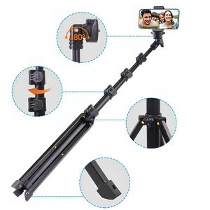 Poteau à selfie portable pour voyage en plein air <span class=keywords><strong>Smartphone</strong></span> diffusion en direct anneau lumineux LED support pour appareil photo studio de photographie tré<span class=keywords><strong>pied</strong></span> photo vidéo - Product Image 2