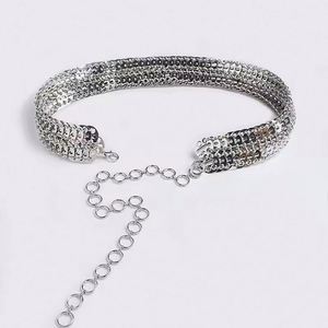Rhinestone Crystal <b>Chain</b> Embellished Metal Iron Women's Stylish Wedding Sash Waist <b>Chain</b> <b>Belt</b> Customized Color Size High Quality - Product Image 2