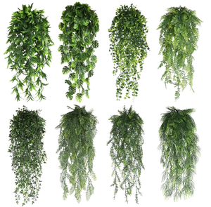 Planta de flores colgantes artificiales de helecho de bonsái persa de cinco bifurcaciones de alta calidad para boda Navidad graduación Año Nuevo plástico - Product Image 1