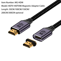 Câble de données HDMI magnétique mâle en nylon 2.1 8K 60Hz 48 Gbit/s pour HDTV, chargement rapide audio HD pour ordinateur portable, téléviseur, projecteur