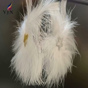 Plumes de dinde garniture frange ruban garnitures de plumes frange <span class=keywords><strong>pour</strong></span> vêtements robe décoration de mariage déco de noël - Product Image 6
