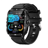 Montre connectée à écran couleur, suivi de la santé, affichage LED, fréquence cardiaque, oxygène sanguin, surveillance du sommeil, étanche 5ATM