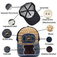 Gorra Snapback Unisex Personalizada con Logo Metálico 3D de Herradura, Impresión Serigráfica en Lona, Jersey, Mezclilla, Malla, Estilo Western Étnico y a la Moda