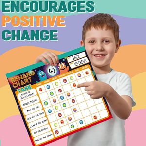 Gráfico de rutina educativa de incentivo magnético personalizado, pegatina de comportamiento para niños, gráfico de recompensa con 26 gráficos de tareas - Product Image 2