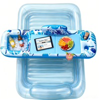 Piscine gonflable durable pour bronzage, transat de bain de soleil en PVC avec glacière intégrée, étagère flottante portable pour lac, plage, camping