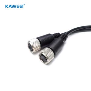 M12 6Pin ذكر. إلى مزدوج M12 2 + 4Pin أنثى تجميع كابل للماء - Product Image 5