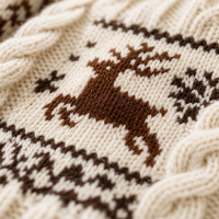 Pull en tricot torsadé unisexe personnalisé ODM/OEM, motif Fair Isle, rennes et flocons de neige, pour l'hiver