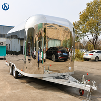 Remorque de restauration mobile Honlu personnalisée avec équipement de cuisine en acier inoxydable pour hot-dogs et glaces en extérieur