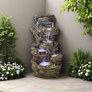 New <strong>Indoor</strong> Mini <strong>Waterfall</strong> Fountain Resin Wooden Style with Warm White <strong>Lights</strong> for Interior Decorative Purpose - Product Image 3