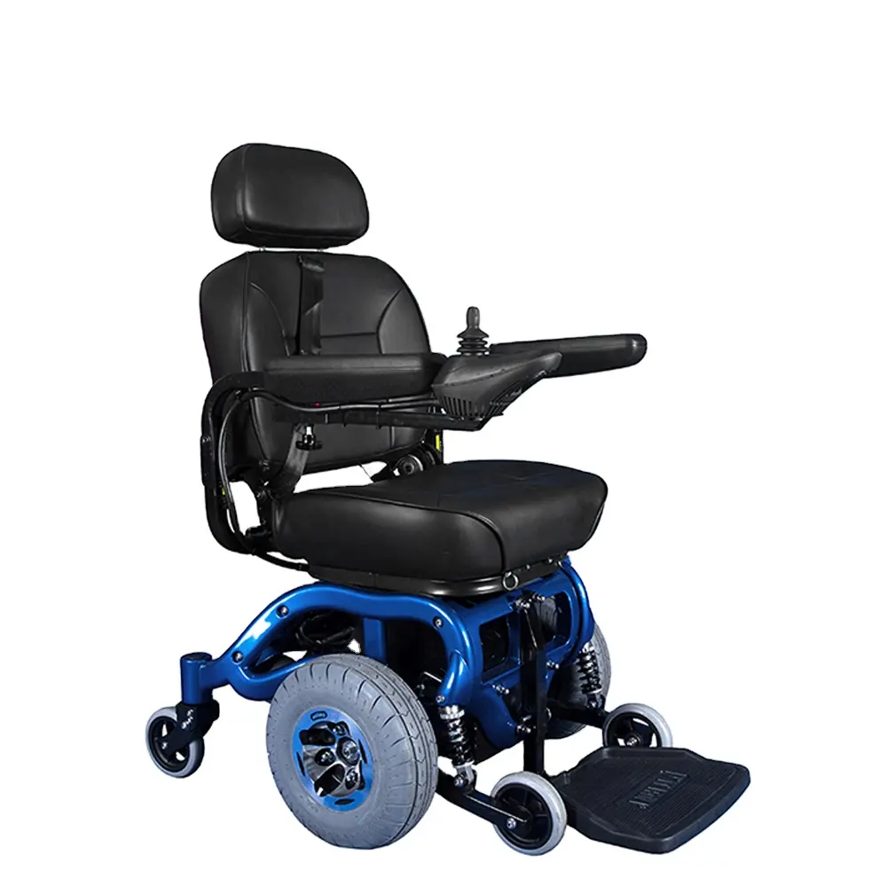 Sedia a rotelle elettrica per interni Deluxe, stabile e pesante per disabili/portatori di handicap/anziani (motore di Taiwan e Controller PG)